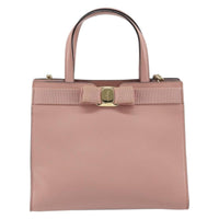 Salvatore Ferragamo Vara Bow Top Handle Convertible Tote Leather Pink Leather Tote Bag Bag (Pre-Loved)