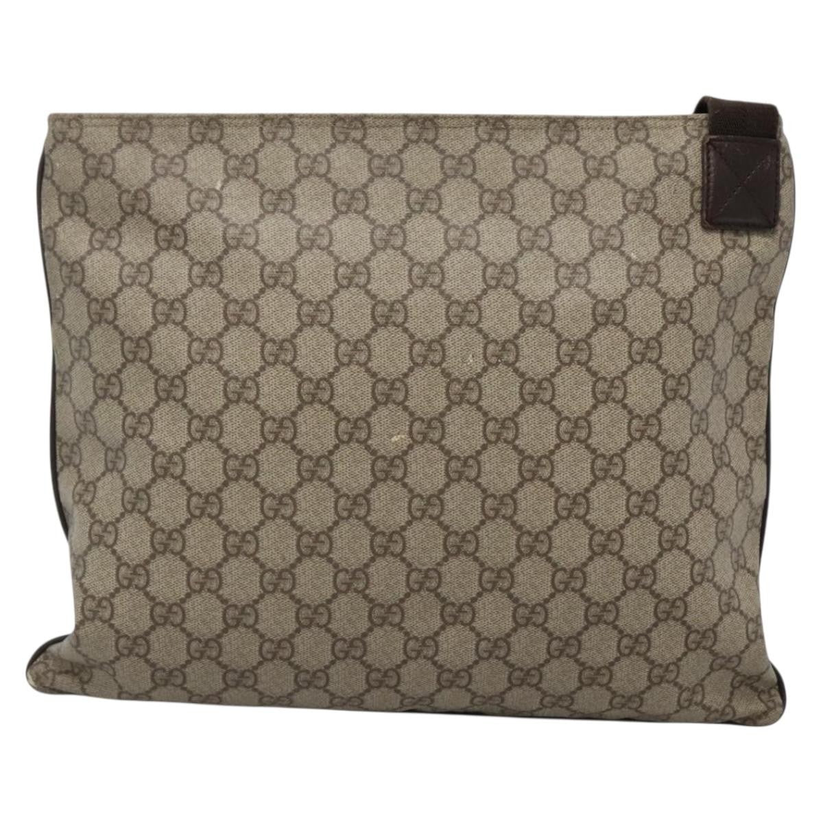 Gucci Zip Top Messenger Bag Gg Coated Canvas Beige Canvas Shoulder Bag Bag (Authentic Pre-Loved)