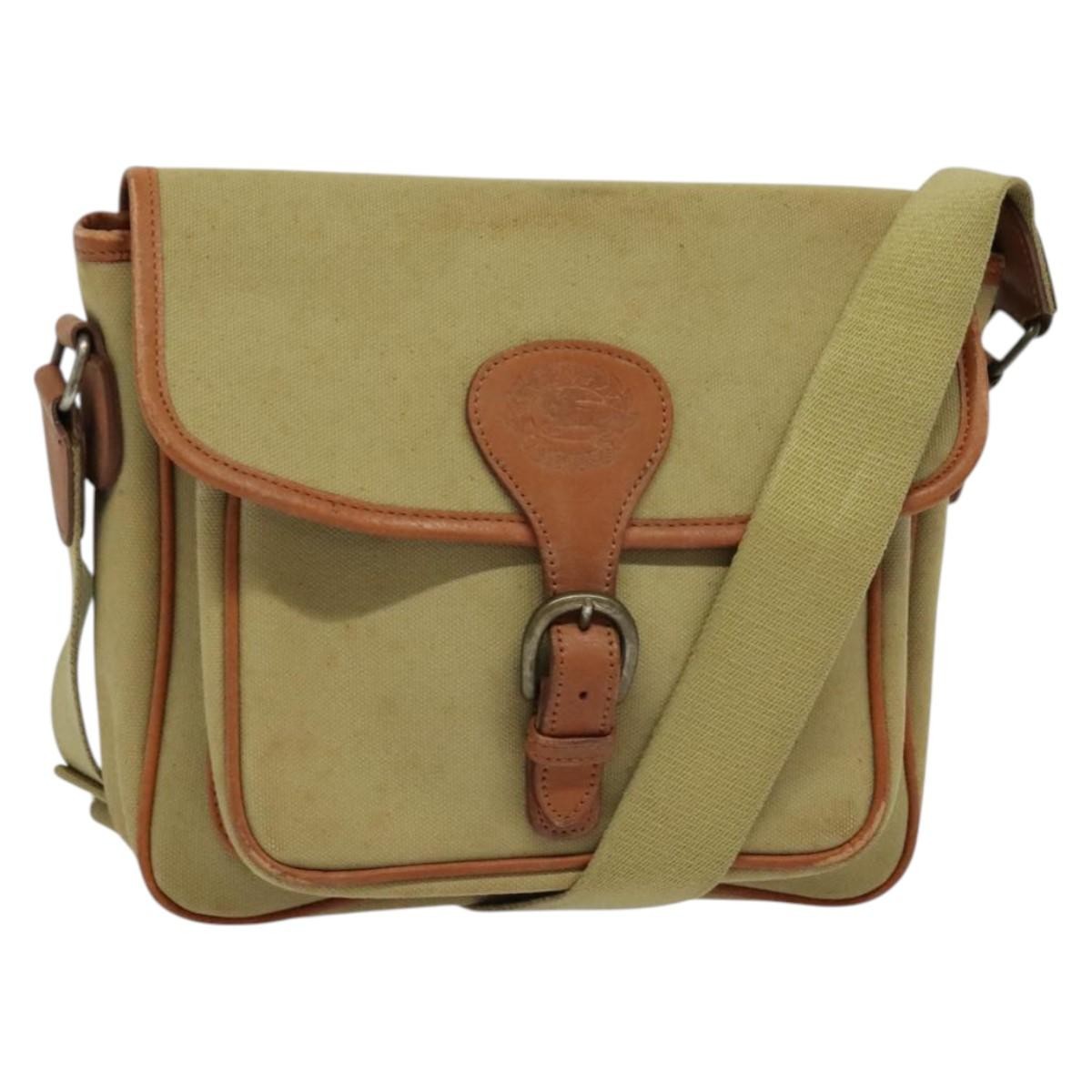 Burberry Front Pocket Messenger Bag Canvas Beige Canvas Shoulder Bag Bag (Authentic Pre-Loved)