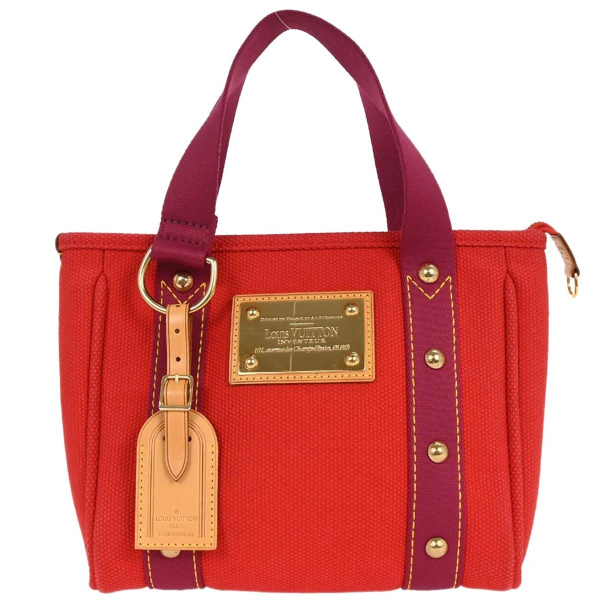 Louis Vuitton Antigua Tote Canvas Red Canvas Tote Bag Bag (Authentic Pre-Loved)