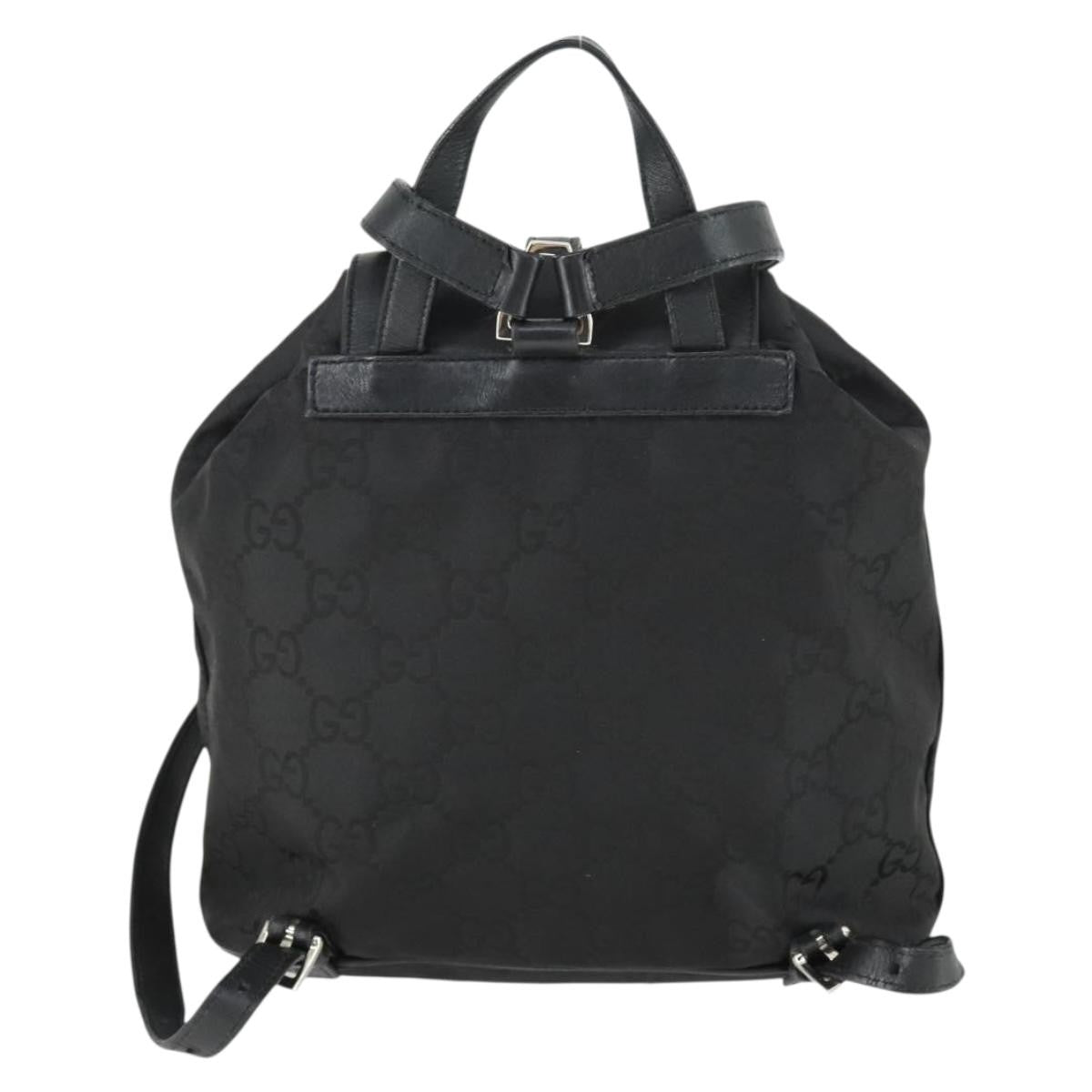 Gucci Vintage Jackie Backpack Gg Canvas Black Canvas Backpack Bag (Authentic Pre-Loved)