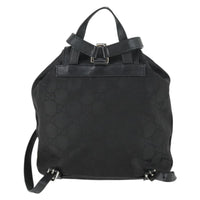 Gucci Vintage Jackie Backpack Gg Canvas Black Canvas Backpack Bag (Authentic Pre-Loved)
