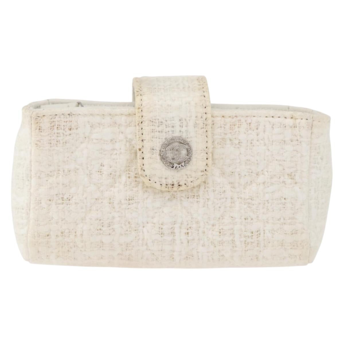 Chanel Vintage Clutch Tweed White Tweed Clutche & Pouche Bag (Pre-Loved)