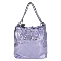 Chanel 22 Chain Hobo Quilted Calfskin Purple Leather Shoulder Bag Bag (Pre-Loved)