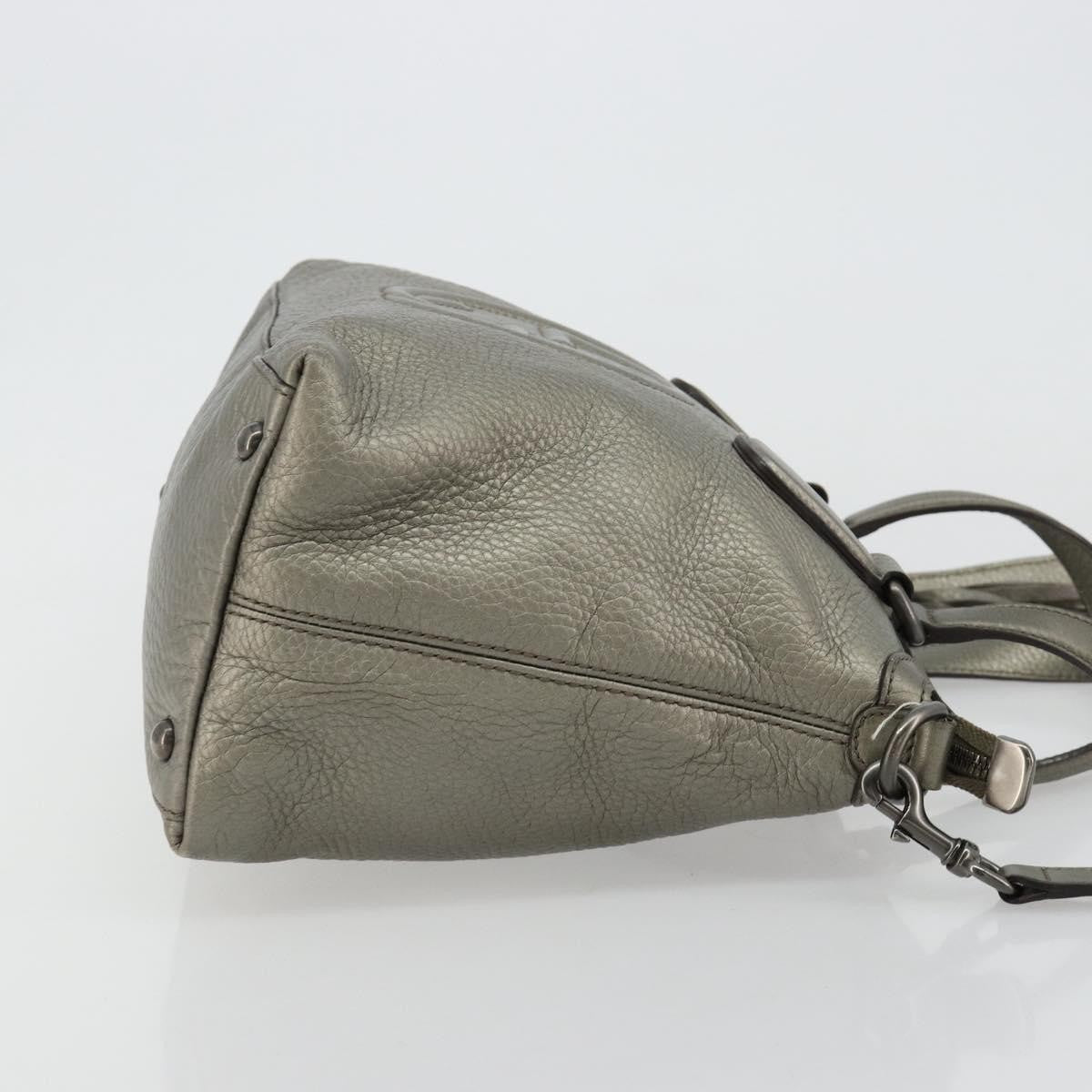Gucci Soho Convertible Top Handle Bag Leather Silver Leather Handbag (Authentic Pre-Loved)