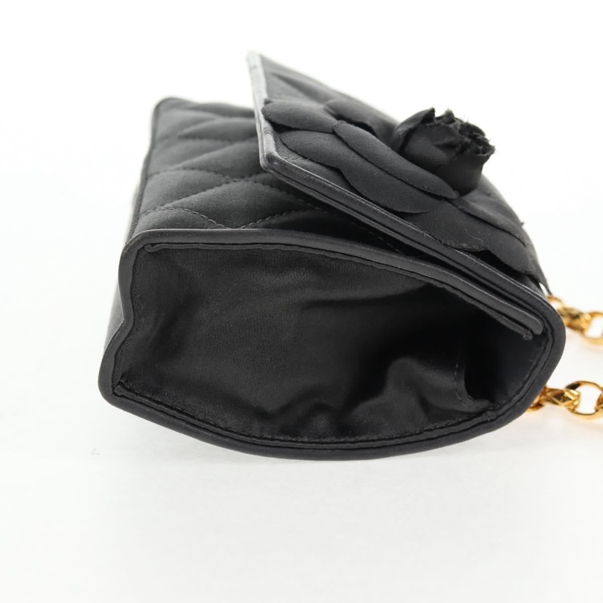 Chanel Vintage Camellia Flap Bag Satin Gray Satin Clutche & Pouche Bag (Pre-Loved)