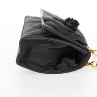 Chanel Vintage Camellia Flap Bag Satin Gray Satin Clutche & Pouche Bag (Pre-Loved)