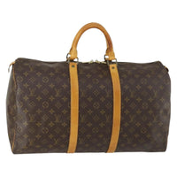 Louis Vuitton Keepall Bag Monogram Canvas Brown Canvas Travel Bag Bag (Authentic Pre-Loved)
