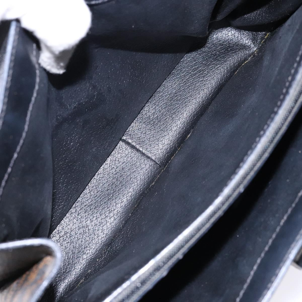 Celine Vintage Convertible Top Handle Bag Macadam Coated Canvas Black Canvas Handbag (Authentic Pre-Loved)