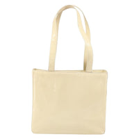 Chanel Vintage Embossed Logo Shoulder Bag Patent Beige Patent_Leather Tote Bag Bag (Pre-Loved)
