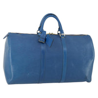 Louis Vuitton Keepall Bag Epi Leather Blue Leather Travel Bag Bag (Pre-Loved)