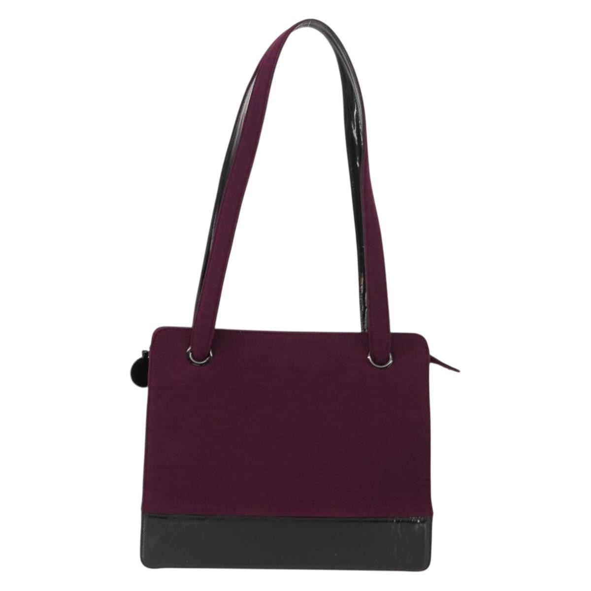 Chanel Vintage Logo Tote Cotton Purple Cotton Tote Bag Bag (Pre-Loved)