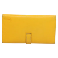Hermes Bearn Wallet Epsom Yellow Leather Wallets Accessory (Pre-Loved)