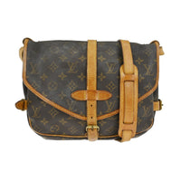 Louis Vuitton Saumur Handbag Monogram Canvas Brown Canvas Shoulder Bag Bag (Pre-Loved)