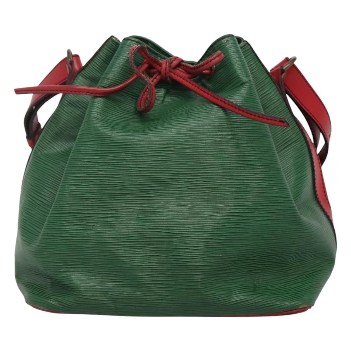 Louis Vuitton Bicolor Petit Noe Handbag Epi Leather Green Leather Shoulder Bag Bag (Authentic Pre-Loved)