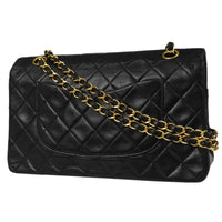 Chanel Timeless - Classic Double Flap Bag Leather Black Leather Shoulder Bag Bag (Authentic Pre-Loved)