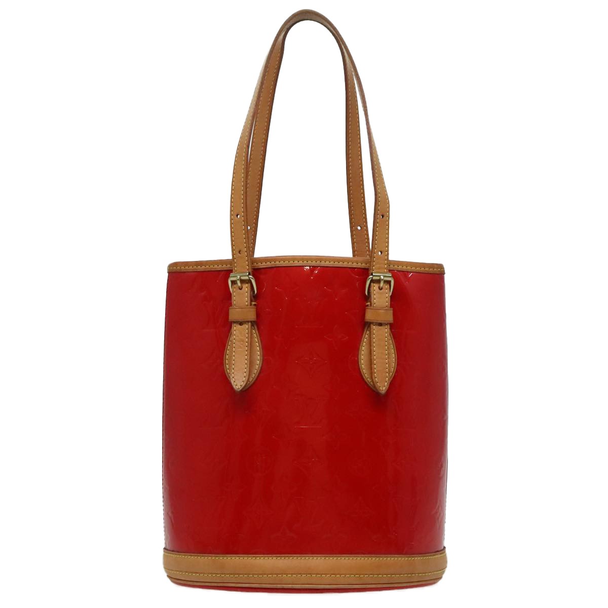 Louis Vuitton Bucket Bag Monogram Vernis Red Patent_Leather Shoulder Bag Bag (Authentic Pre-Loved)