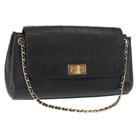 Chanel Chocolate Bar Accordion Reissue Flap Bag Quilted Lambskin Black Leather Shoulder Bag Bag (Authentic Pre-Loved)
