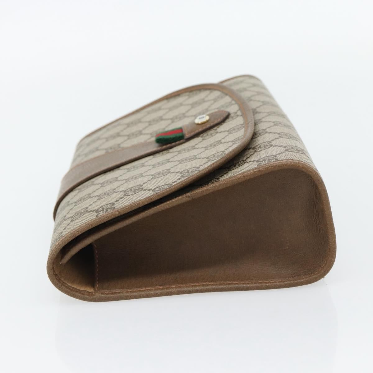 Gucci Vintage Web Flap Clutch Gg Canvas Beige Canvas Clutche & Pouche Bag (Pre-Loved)