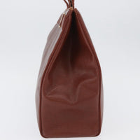 Salvatore Ferragamo Vala Tote Embossed Leather Brown Leather Tote Bag Bag (Pre-Loved)