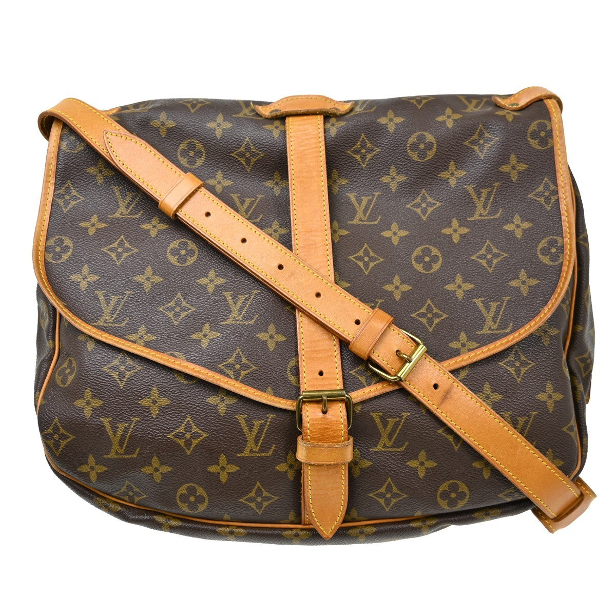 Louis Vuitton Louis Vuitton Saumur Handbag Monogram Canvas Brown Canvas Shoulder Bag Bag (Pre-Loved)