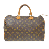 Louis Vuitton Louis Vuitton Speedy Handbag Monogram Canvas Brown Canvas Handbag (Authentic Pre-Loved)
