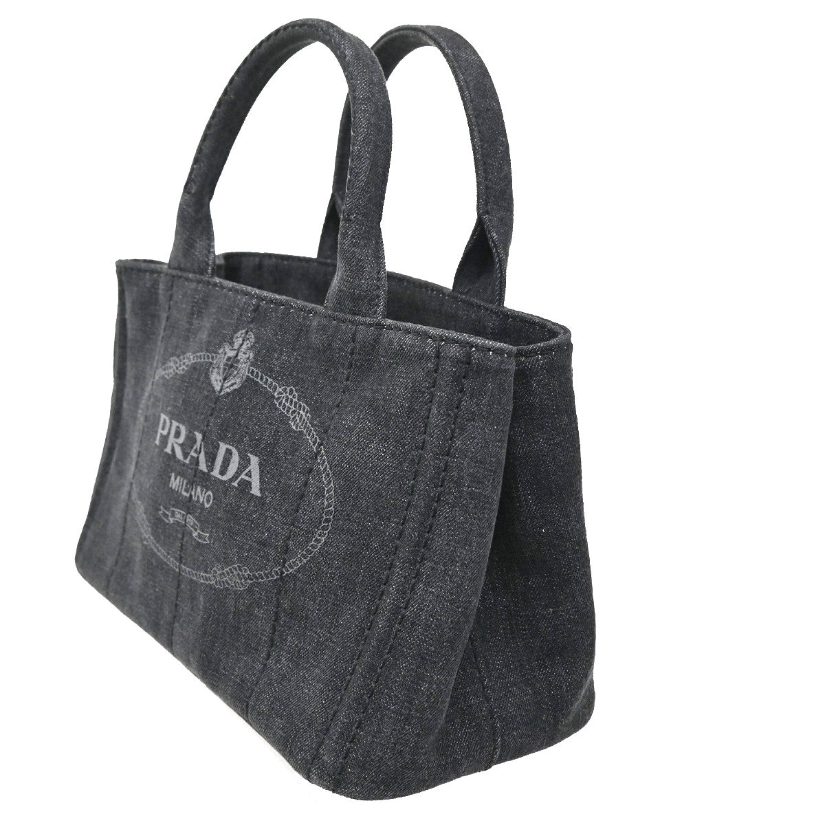 Prada Canapa Convertible Tote Denim Black Denim_Jeans Tote Bag Bag (Pre-Loved)