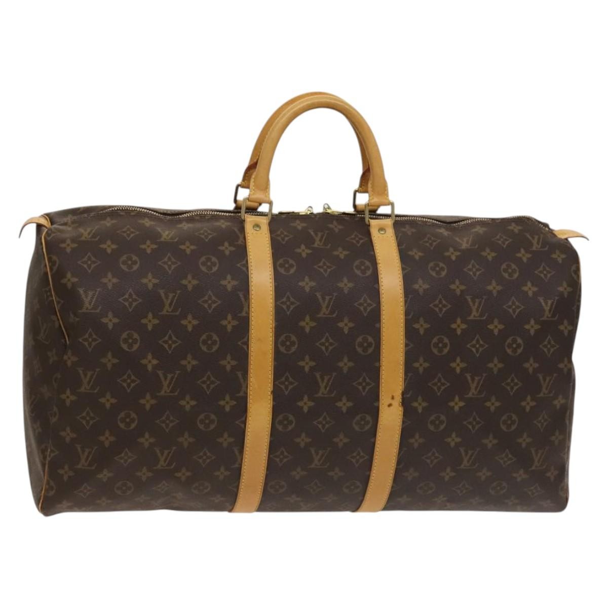 Louis Vuitton Keepall Bag Monogram Canvas Brown Canvas Travel Bag Bag (Authentic Pre-Loved)