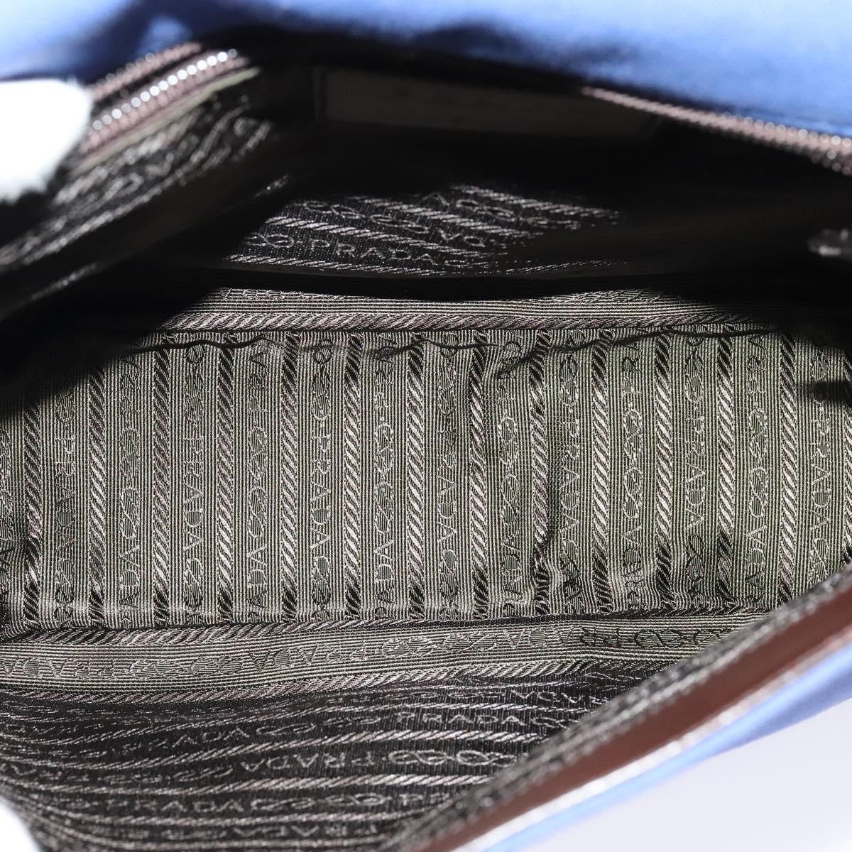 Prada Impunturato Buckle Flap Messenger Bag Canvas Blue Canvas Shoulder Bag Bag (Authentic Pre-Loved)