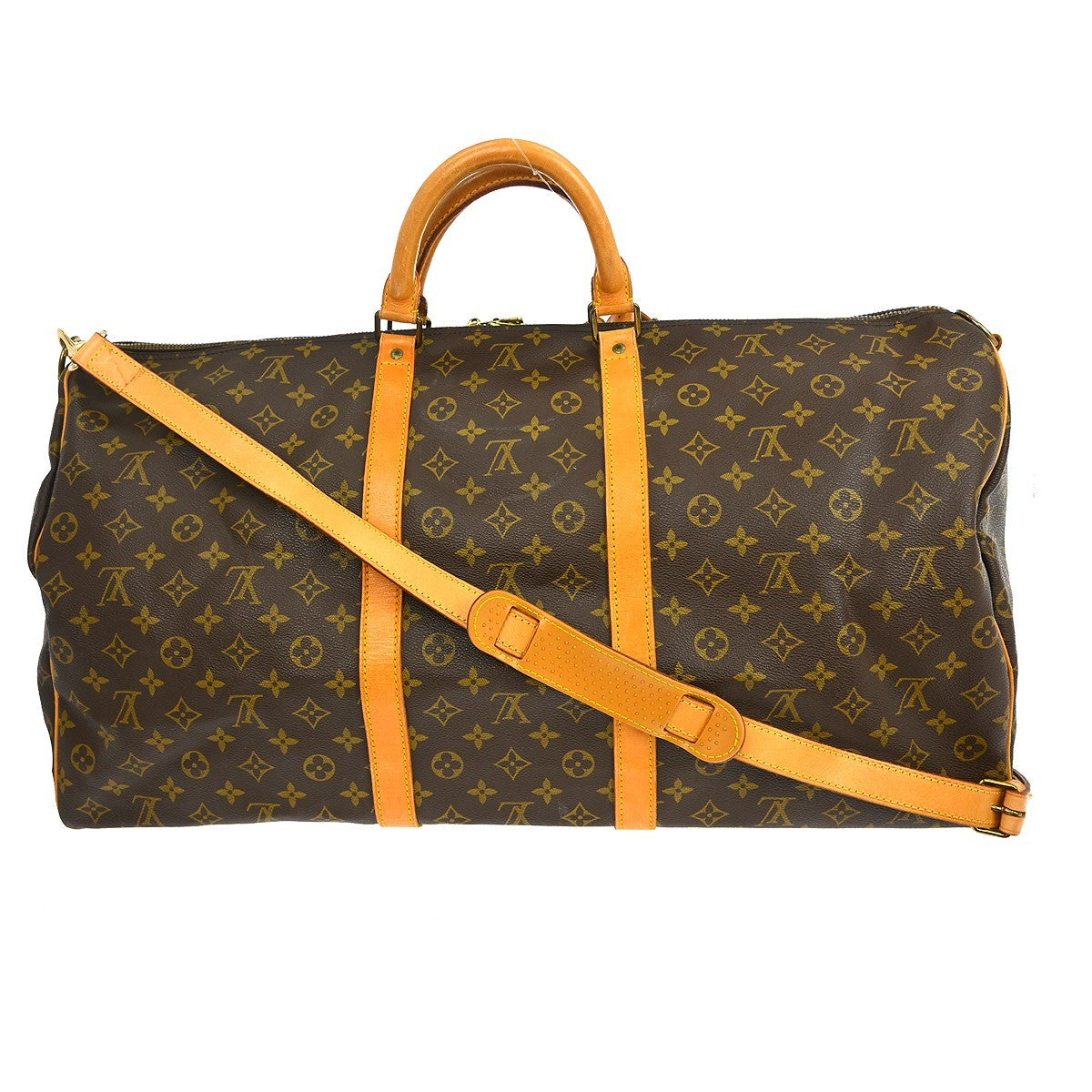 Louis Vuitton Keepall Bandouliere Bag Monogram Canvas Brown Canvas Travel Bag Bag (Authentic Pre-Loved)