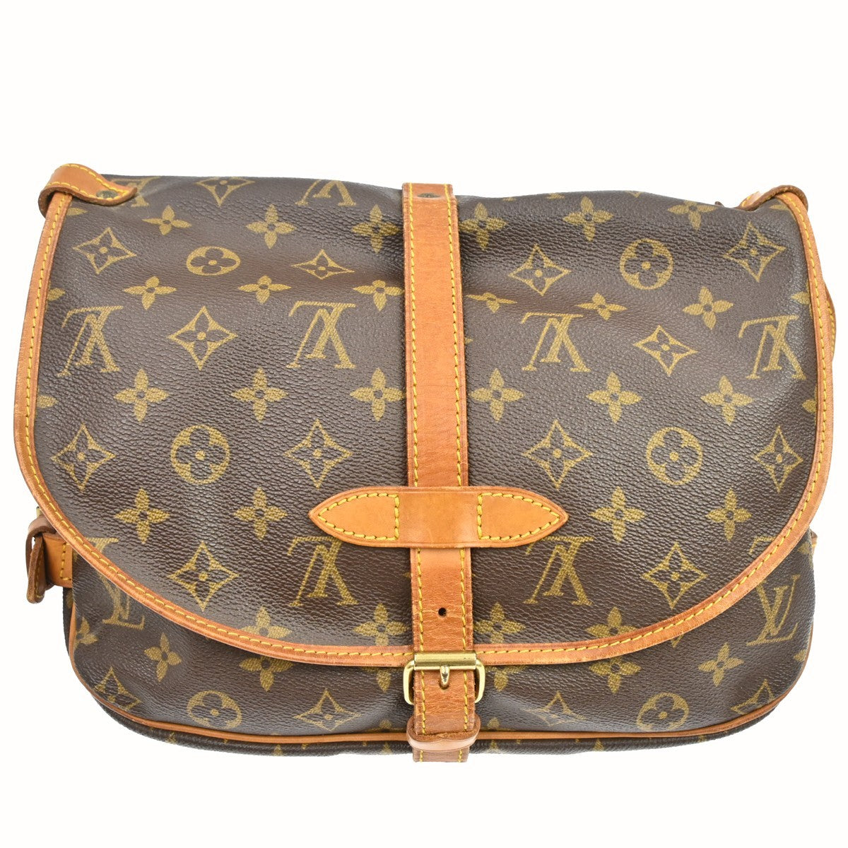 Louis Vuitton Louis Vuitton Saumur Handbag Monogram Canvas Brown Canvas Shoulder Bag Bag (Authentic Pre-Loved)