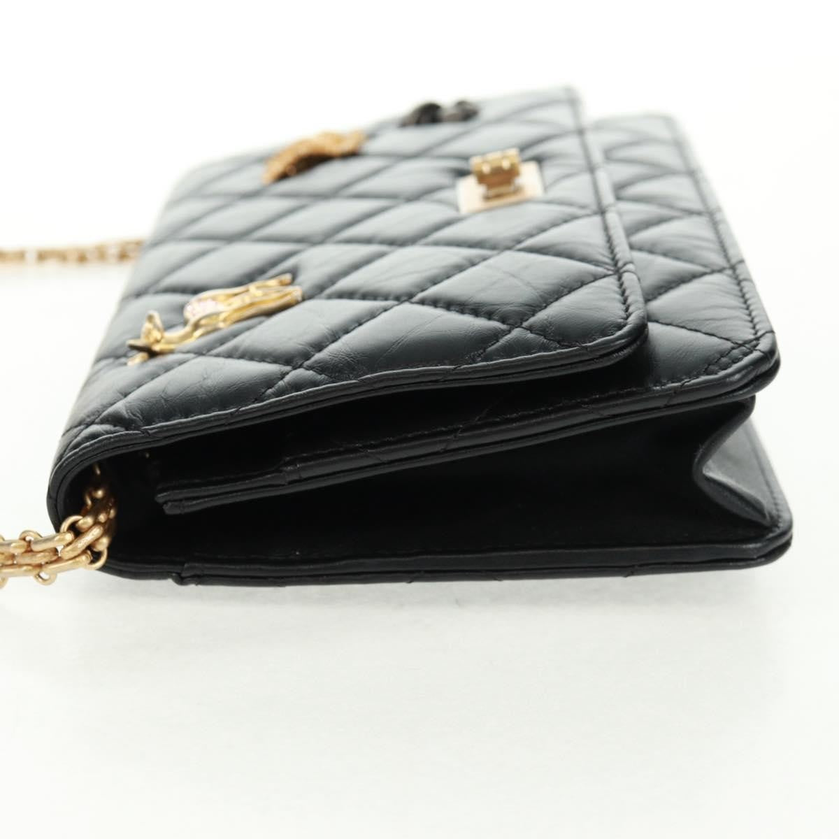 Chanel Lucky Charms Reissue 2.55 Flap Bag Leather Black Leather Shoulder Bag Bag (Pre-Loved)