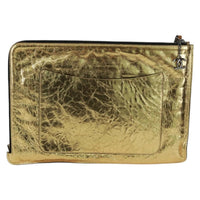 Chanel Feminine Pouch Crinkled Leather Gold Leather Clutche & Pouche Bag (Pre-Loved)
