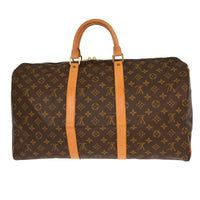 Louis Vuitton Keepall Bag Monogram Canvas Brown Canvas Travel Bag Bag (Pre-Loved)