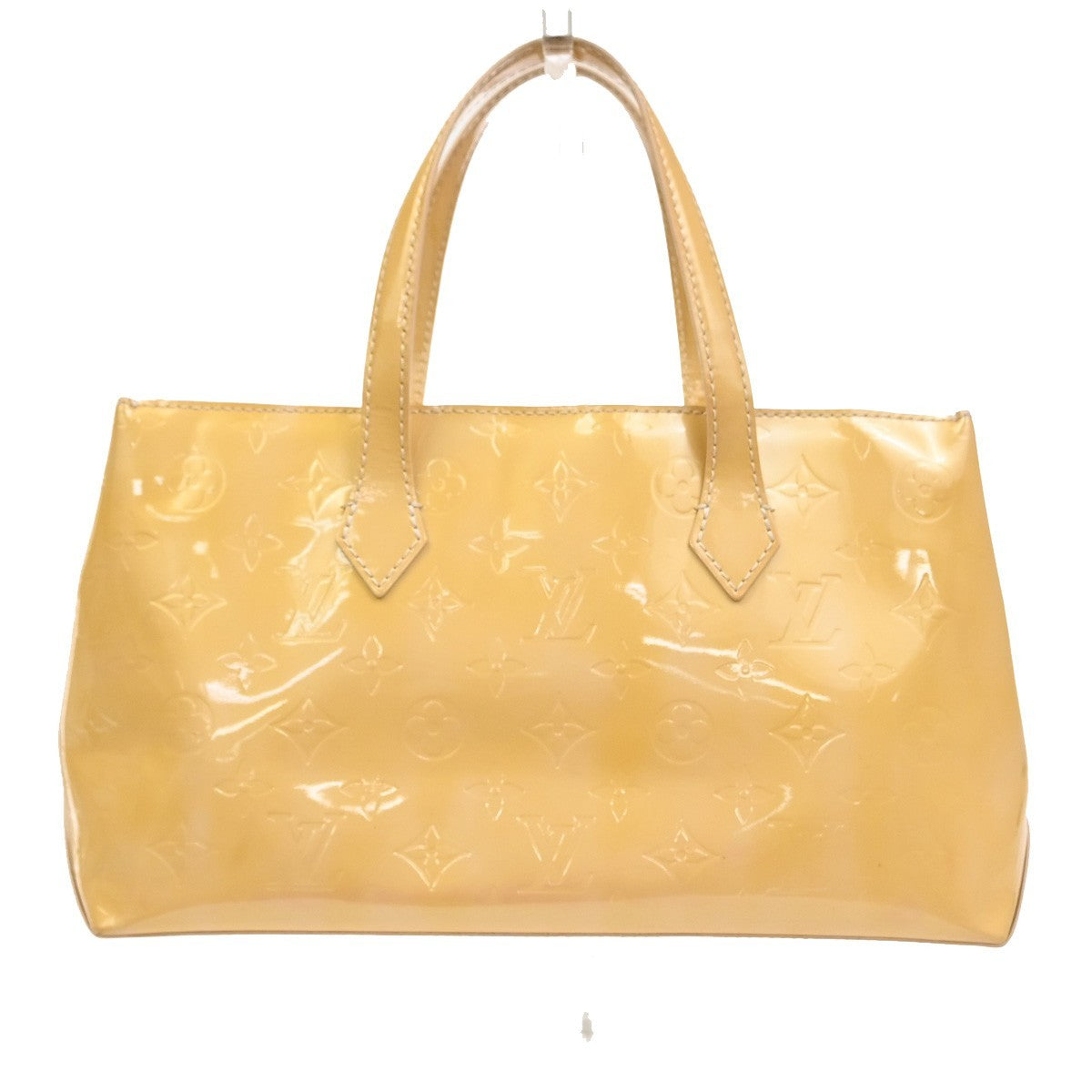 Louis Vuitton Wilshire Handbag Monogram Vernis Beige Patent_Leather Handbag (Authentic Pre-Loved)