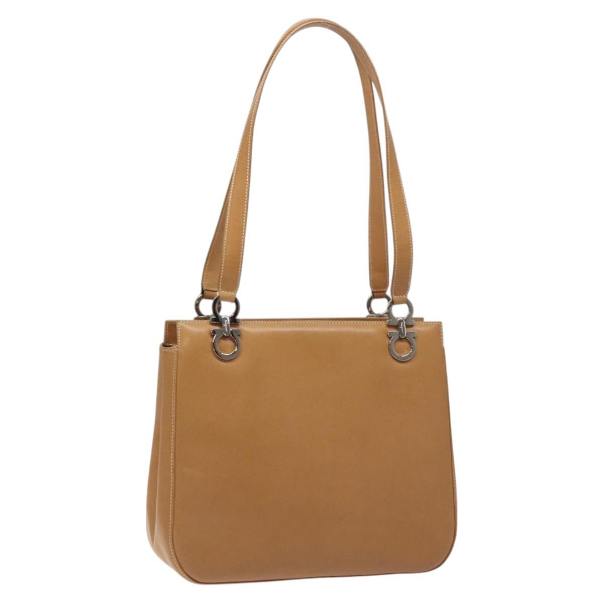 Salvatore Ferragamo Gancini Shoulder Bag Suede Brown Leather Shoulder Bag Bag (Authentic Pre-Loved)