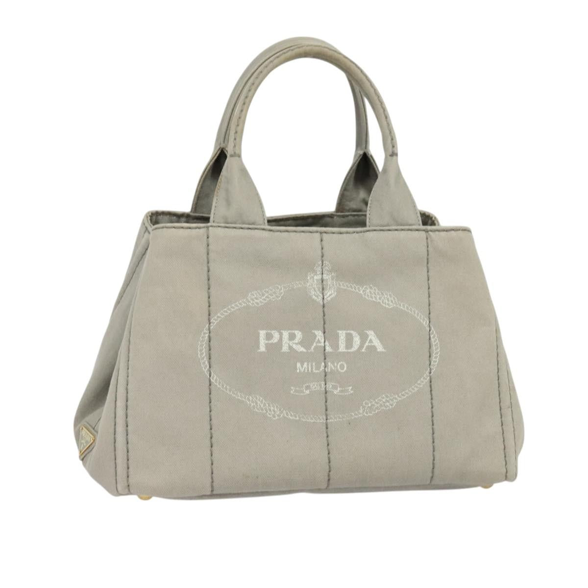 Prada Canapa Tote Canvas Gray Canvas Bag (Authentic Pre-Loved)