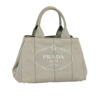 Prada Canapa Tote Canvas Gray Canvas Bag (Authentic Pre-Loved)