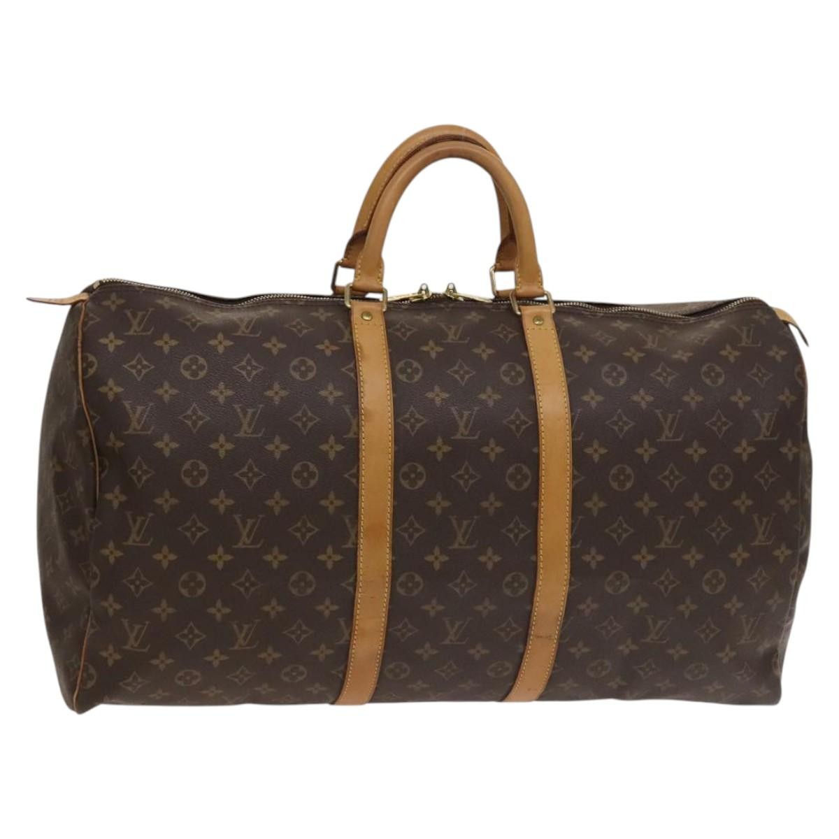 Louis Vuitton Keepall Bag Monogram Canvas Brown Canvas Travel Bag Bag (Authentic Pre-Loved)
