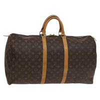 Louis Vuitton Keepall Bag Monogram Canvas Brown Canvas Travel Bag Bag (Authentic Pre-Loved)
