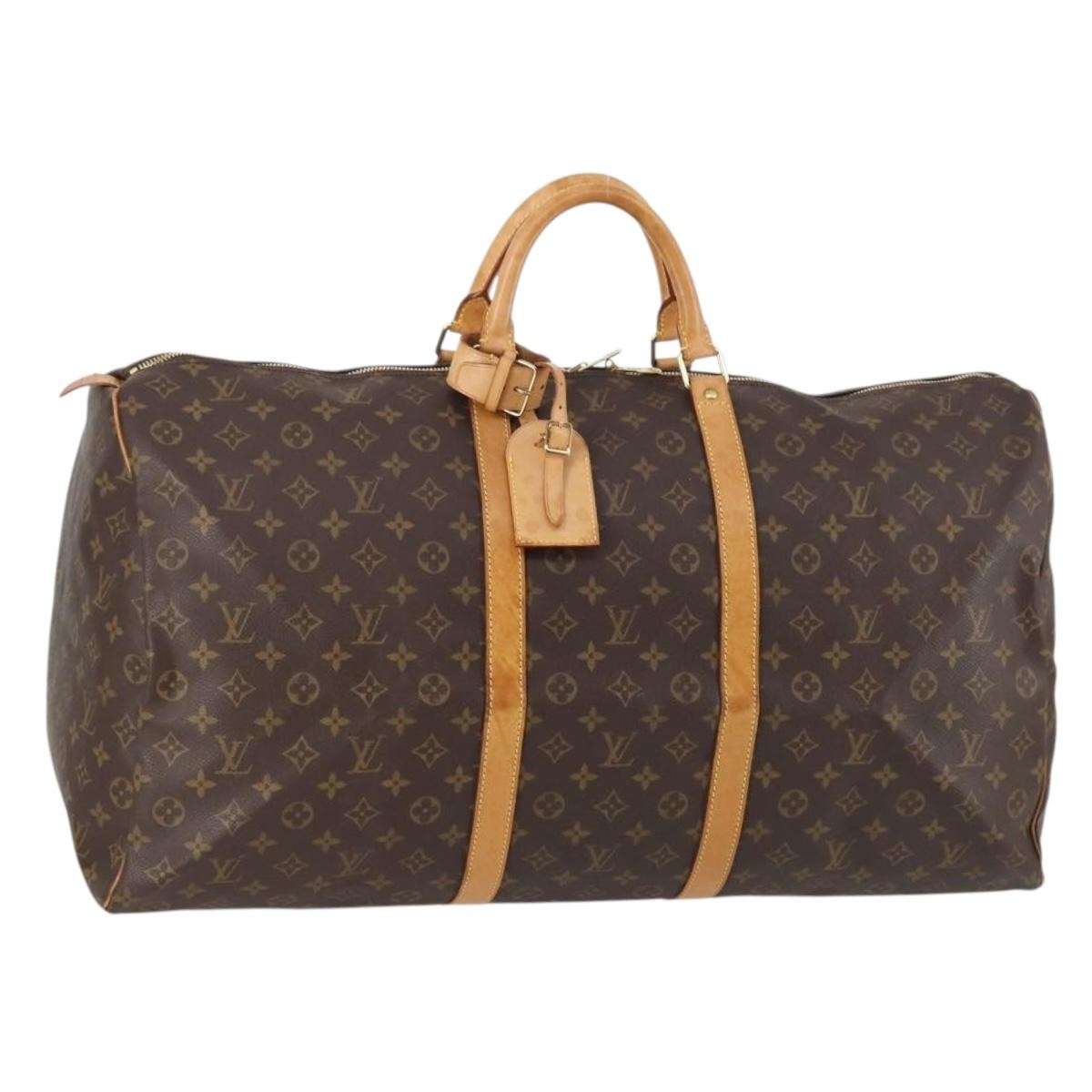 Louis Vuitton Keepall Bag Monogram Canvas Brown Canvas Travel Bag Bag (Authentic Pre-Loved)