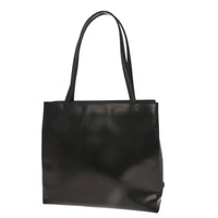 Prada Vintage Tote Leather Black Leather Tote Bag Bag (Pre-Loved)