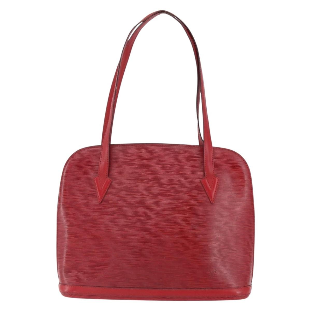Louis Vuitton Lussac Handbag Epi Leather Red Leather Shoulder Bag Bag (Authentic Pre-Loved)