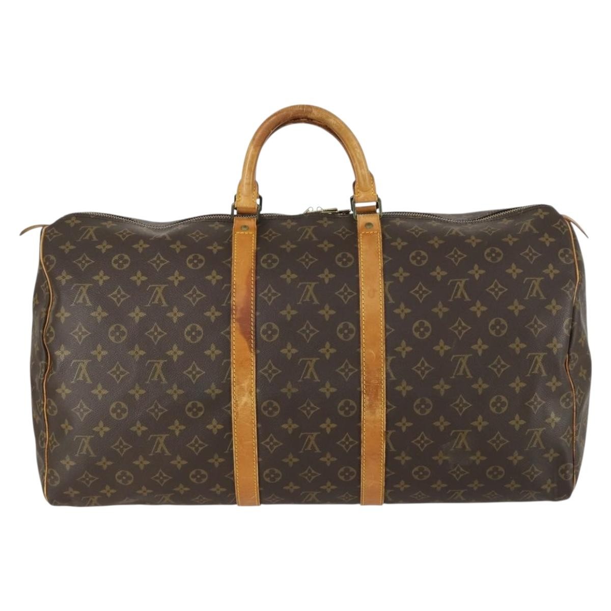 Louis Vuitton Keepall Bag Monogram Canvas Brown Canvas Travel Bag Bag (Pre-Loved)