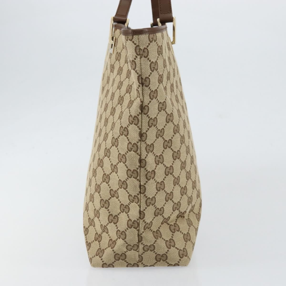 Gucci Vintage Bucket Shopping Tote Gg Canvas Beige Canvas Tote Bag Bag (Authentic Pre-Loved)