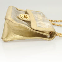 Chanel Classic Single Flap Bag Quilted Applique Vinyl Clear Vinyl Bag (Authentic Pre-Loved)