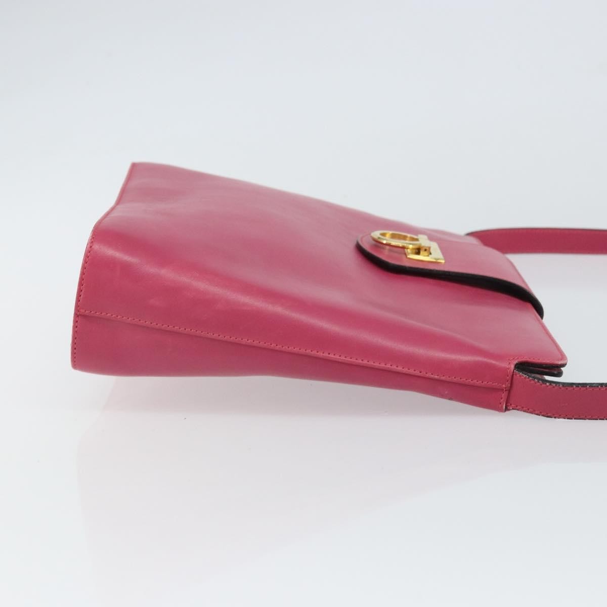 Salvatore Ferragamo Gancini Shoulder Bag Leather Pink Leather Shoulder Bag Bag (Authentic Pre-Loved)