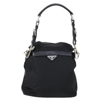 Prada Double Pocket Shoulder Bag Tessuto Black Nylon Shoulder Bag Bag (Authentic Pre-Loved)