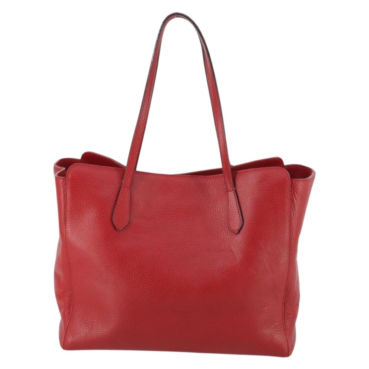 Gucci Swing Tote Leather Red Leather Bag (Pre-Loved)
