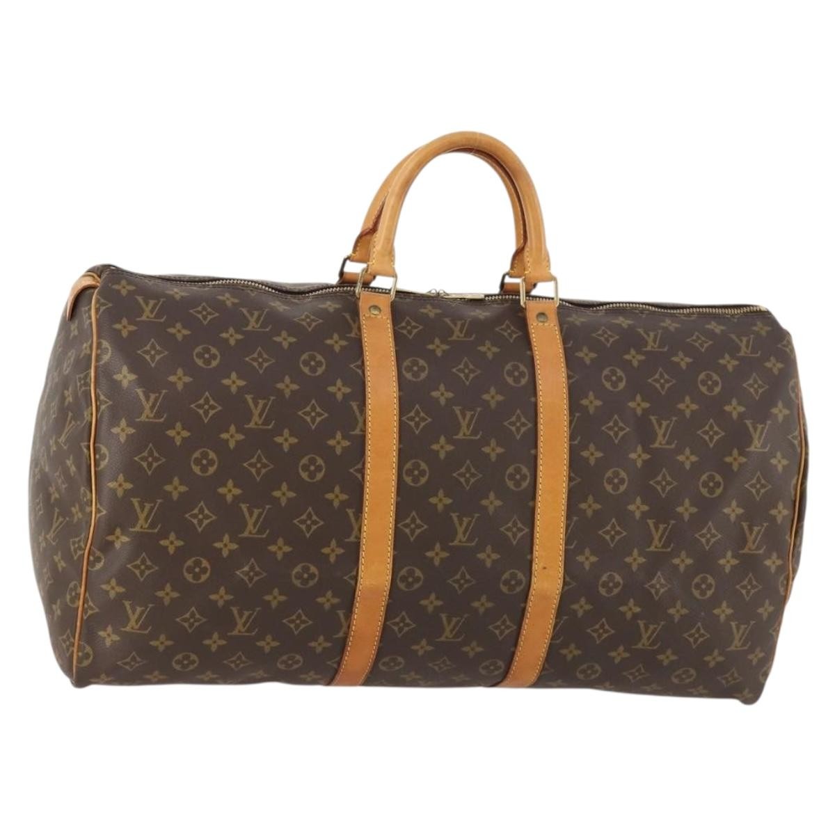 Louis Vuitton Keepall Bag Monogram Canvas Brown Canvas Travel Bag Bag (Authentic Pre-Loved)